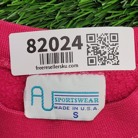 Vintage 90s Blank Sweatshirt Womens Small 21x26 Black Pink - Picture 9 of 14